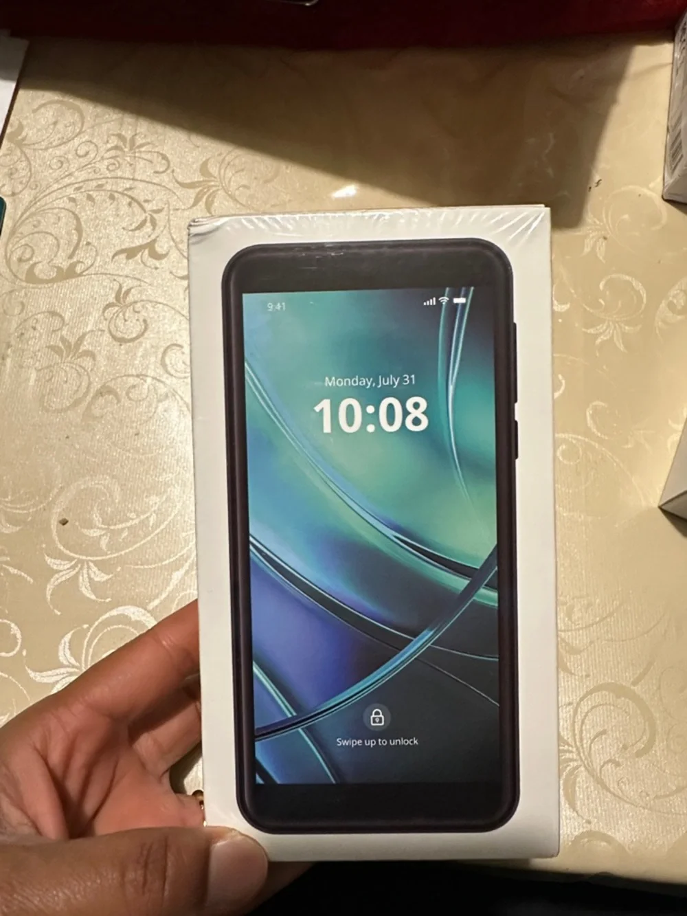 Fox Black Smartphone with Green/Blue Display